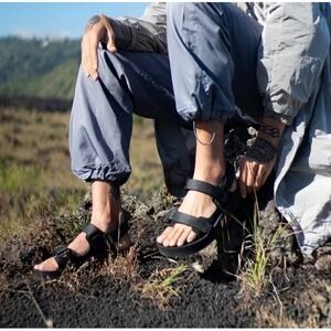 Indosole Adventurer Essentials Men Black Strappy Sandals Size 10/11 EU 43/44 NIB